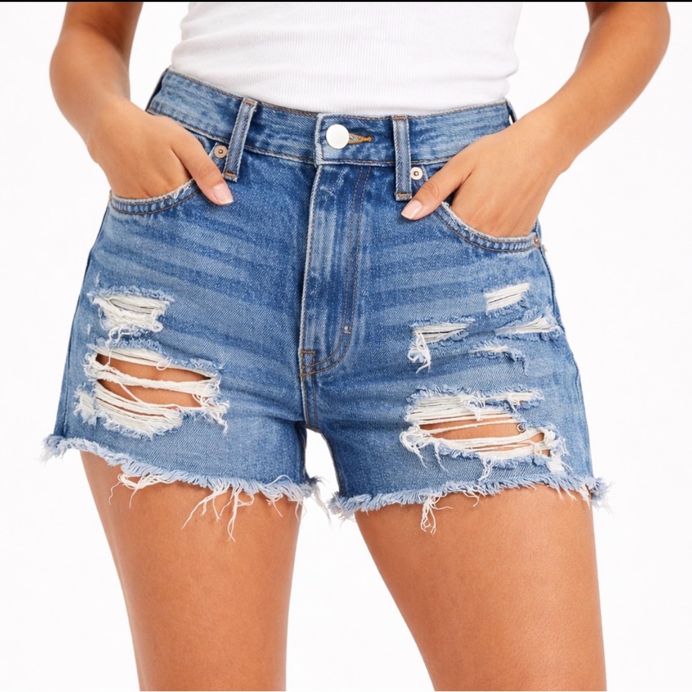 Levi’s Distressed 501 Classic High Rise Blue‎ Denim Shorts W27 Summer